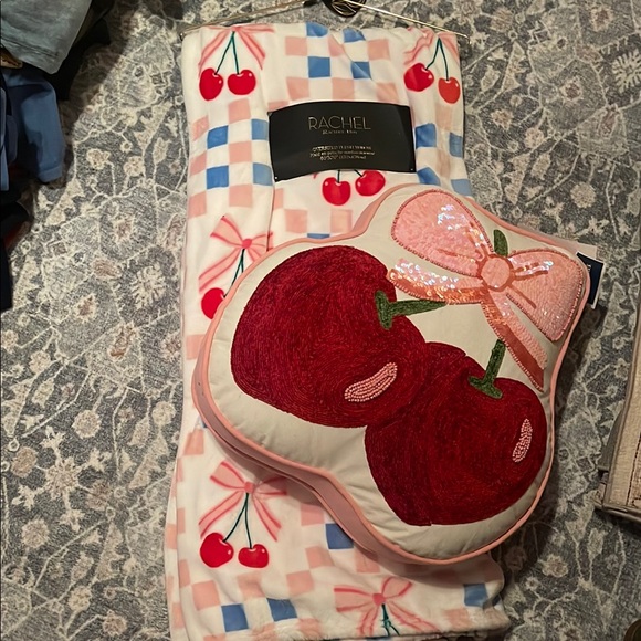 Cherries with Bow Luxury Blanket